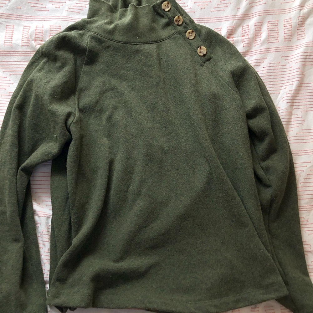 J. Crew Olive Green Cowl Neck Sweater